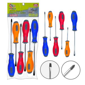 FBG-3203 JOGO CHAVE PHILIPS E FENDA 6 PÇ
