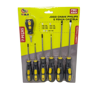  FBG-3201 KIT CHAVE FENDA E PHILIPS C/ 7PÇ