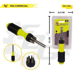 FBG-3286 JOGO CHAVE 6 PONTAS INTERCAMBIÁVEL CABO EMBORRACHADO 