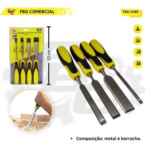 FBG-3285 JOGO KIT 4 PEÇAS FORMÃO CABO EMBORRACHADO