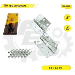 FBG-3360 KIT DOBRADICA 3'' DE ACO C/2 2X48