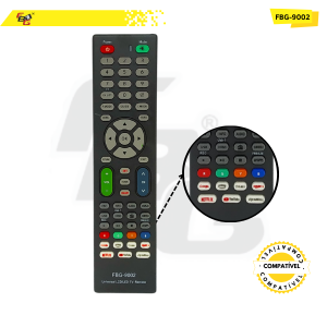9002 CONTROLE LCD  COMPATÍVEL C/ UNIVERSAL C/ YOUTUBE E NETFLIX