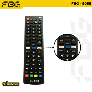 9058 CONTROLE SMART COMPATÍVEL C/ LG NETFLIX/AMAZON