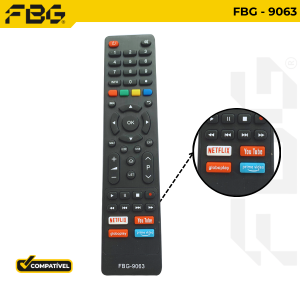 9063 CONTROLE SMART  COMPATÍVEL C/  PHILCO NETFLIX/YOUT/GLOBOPLAY/PRIME