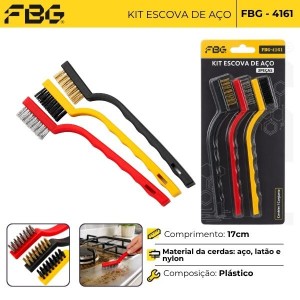 FBG-4161 KIT ESCOVA DE AÇO 3 PÇ