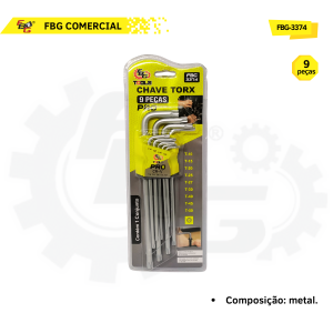 FBG-3374 CHAVE TORX C/ 9 PCS - G