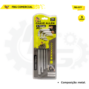 FBG-3377 CHAVE ALLEN C/ 9 PCS - G