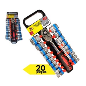FBG-3076 JOGO CHAVES SOQUETE C/ 20 PÇ